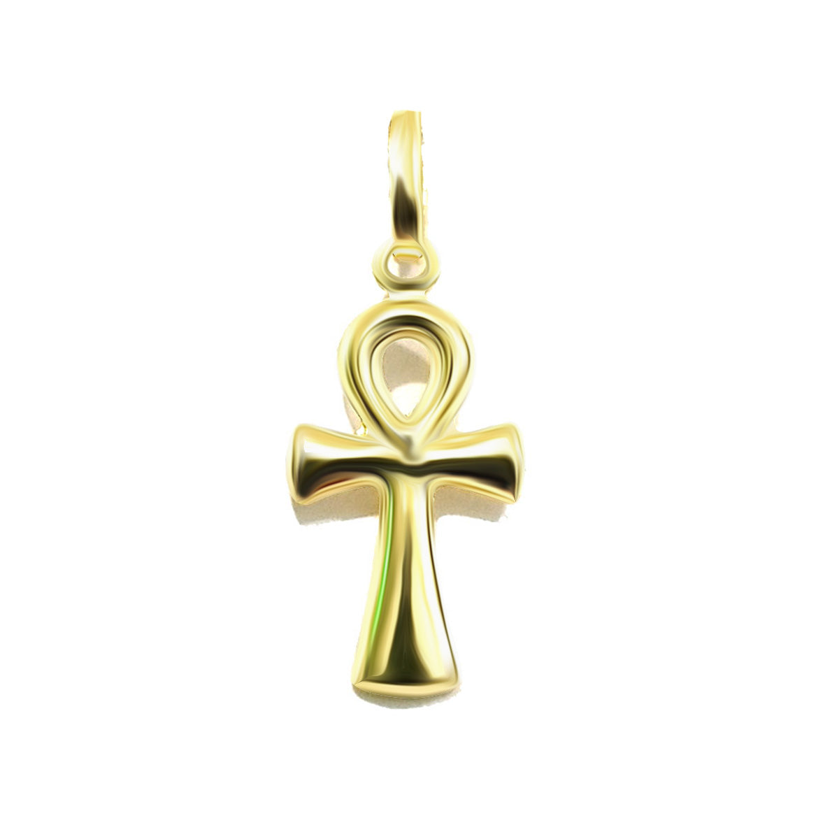 18K Pure Gold Egyptian Cross Design Necklace