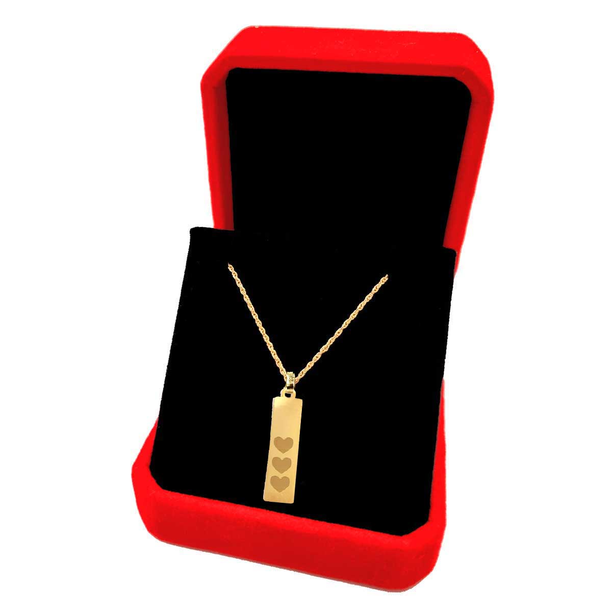 18K Pure Gold Flat Bar Necklace