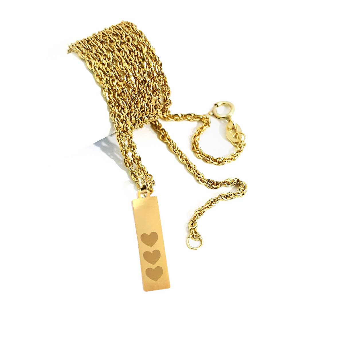 18K Pure Gold Flat Bar Necklace