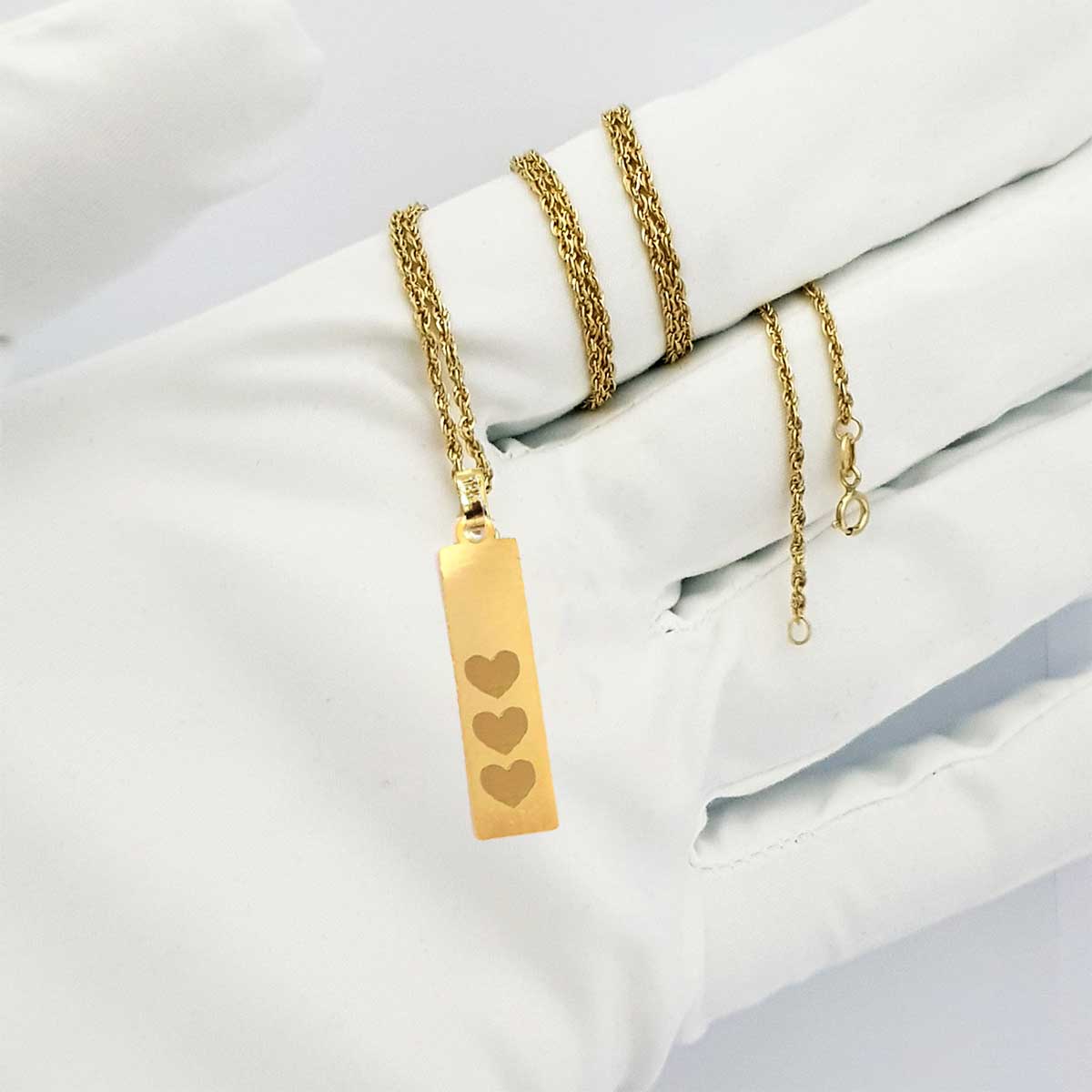 18K Pure Gold Flat Bar Necklace