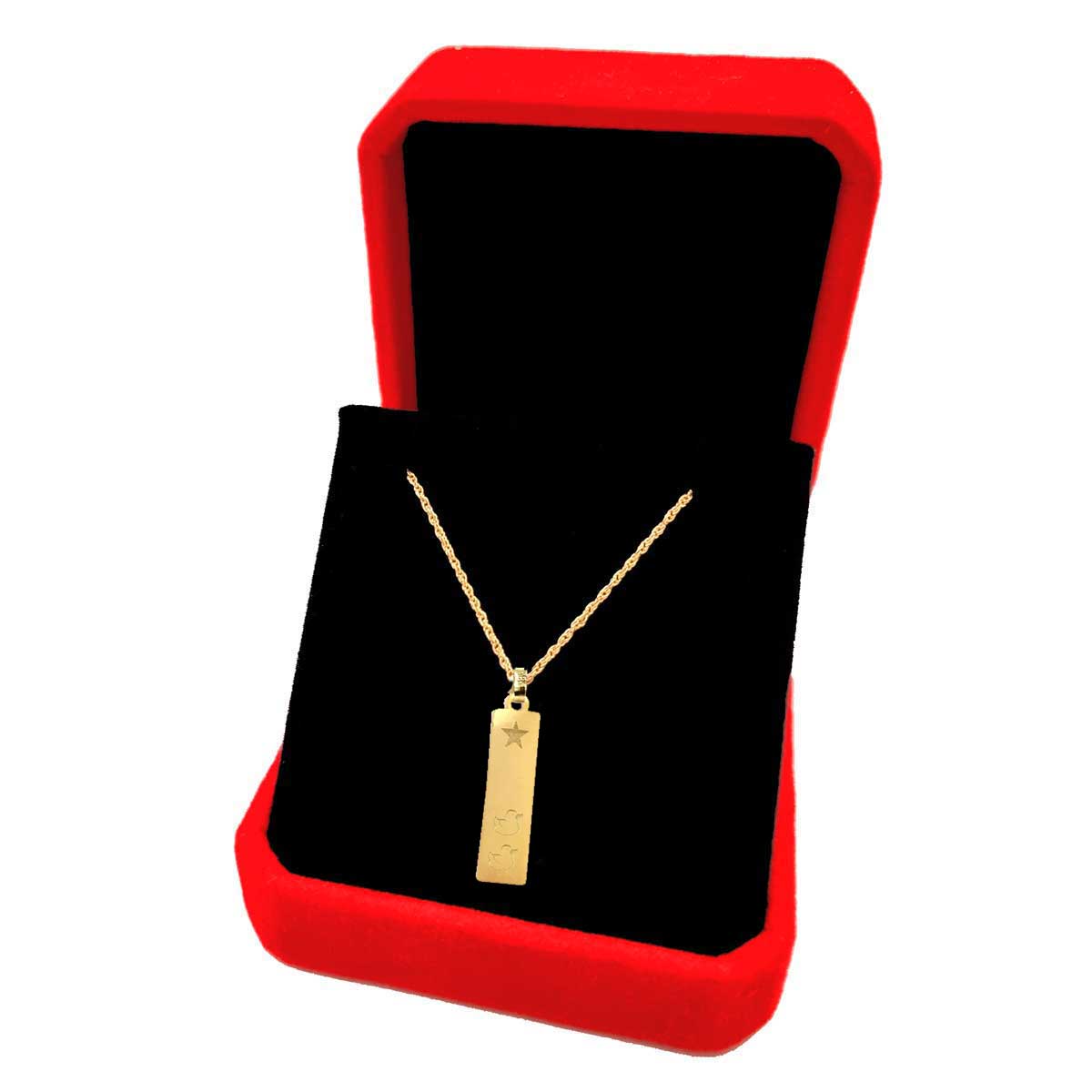 18K Pure Gold Star Plate Necklace