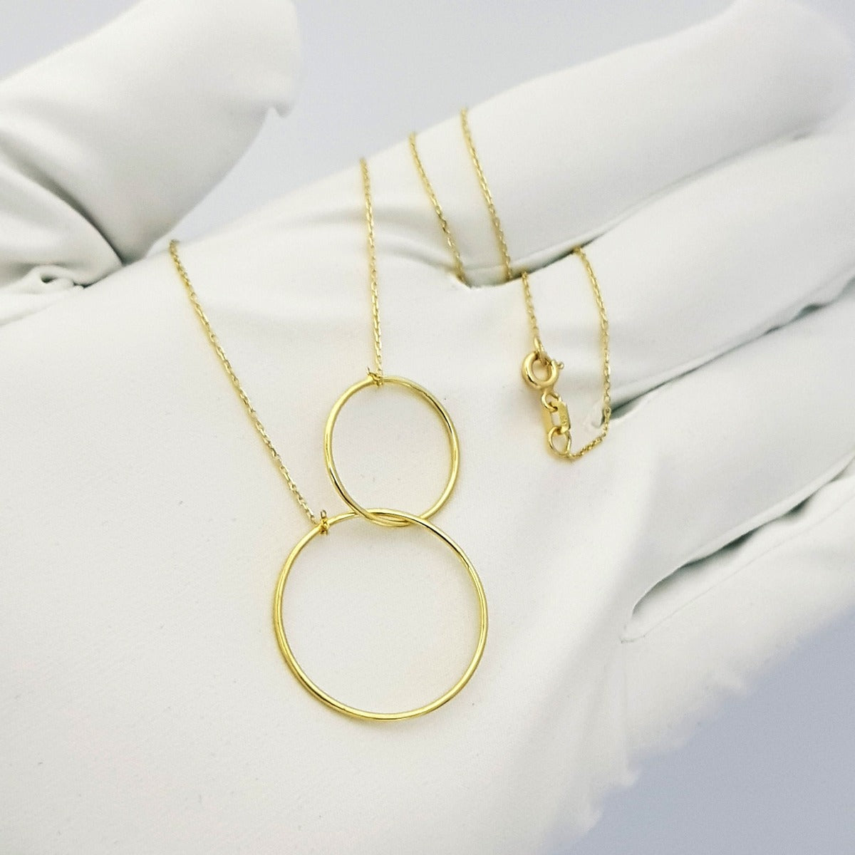 18K Pure Gold Ring Necklace