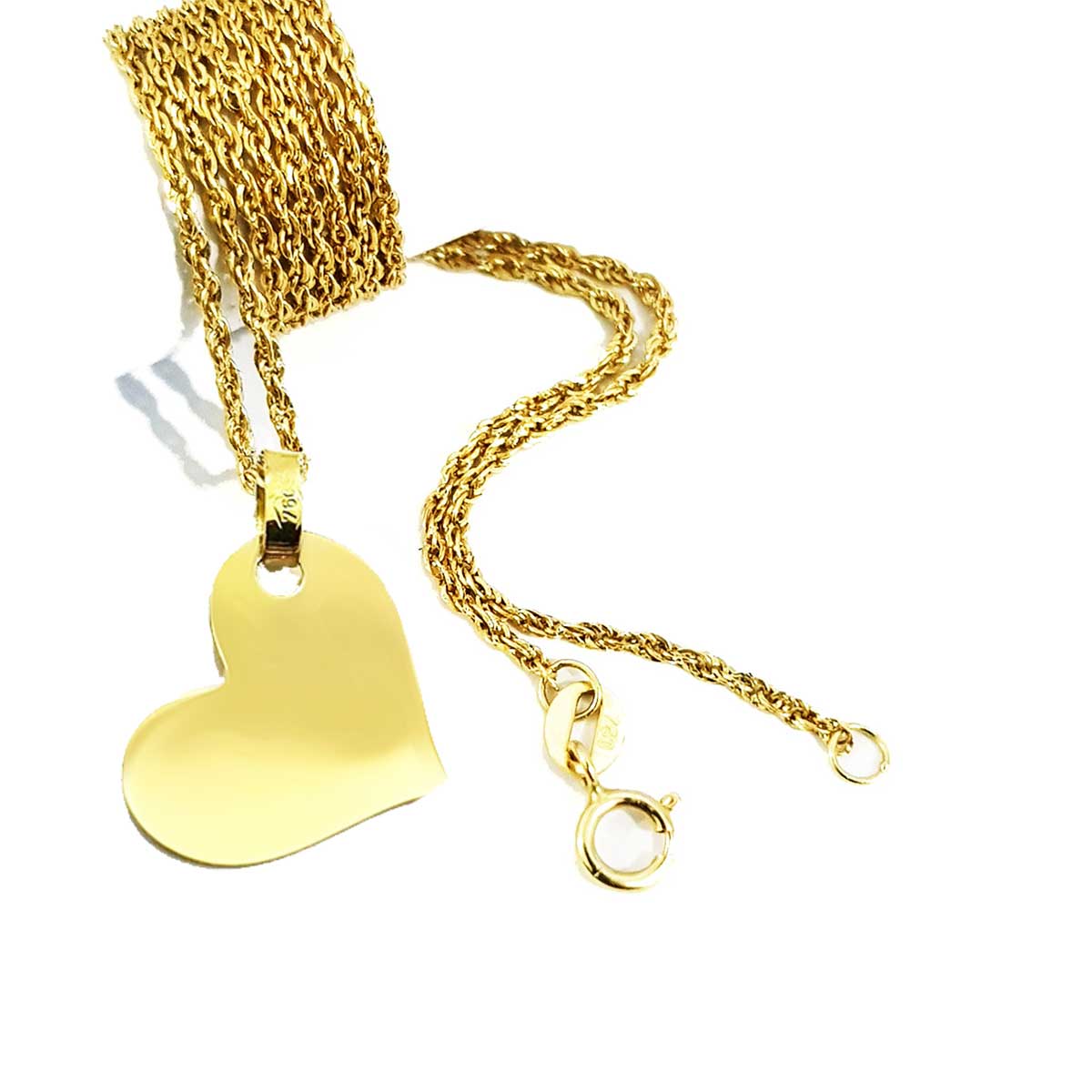 18K Pure Gold Heart Design Necklace