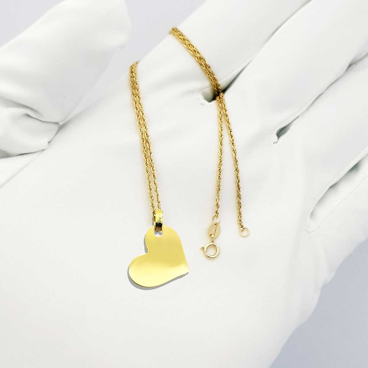 18K Pure Gold Heart Design Necklace