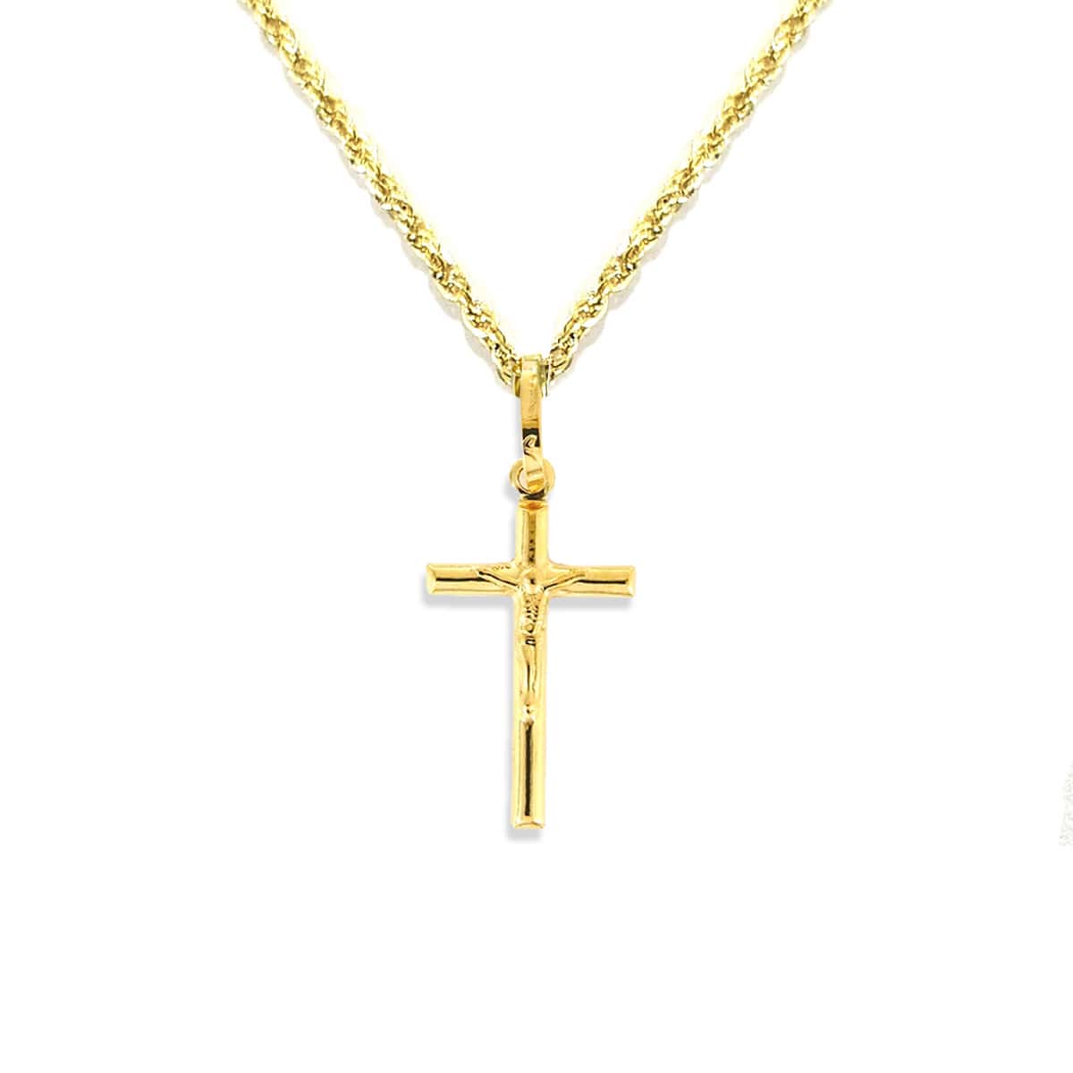 18K Pure Gold Jesus Cross Design Necklace