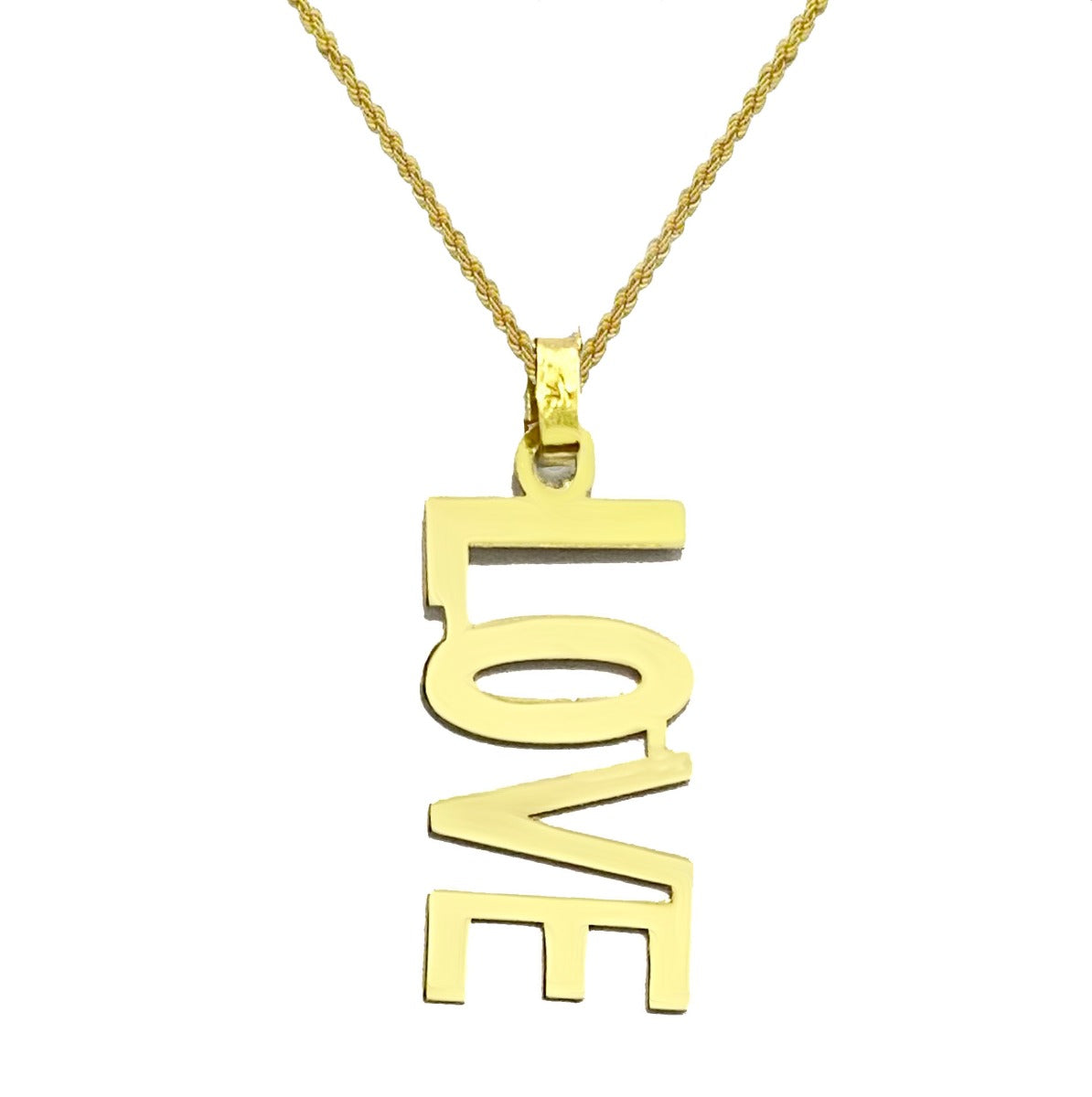 18K Pure Gold Love Design Pendant Necklace