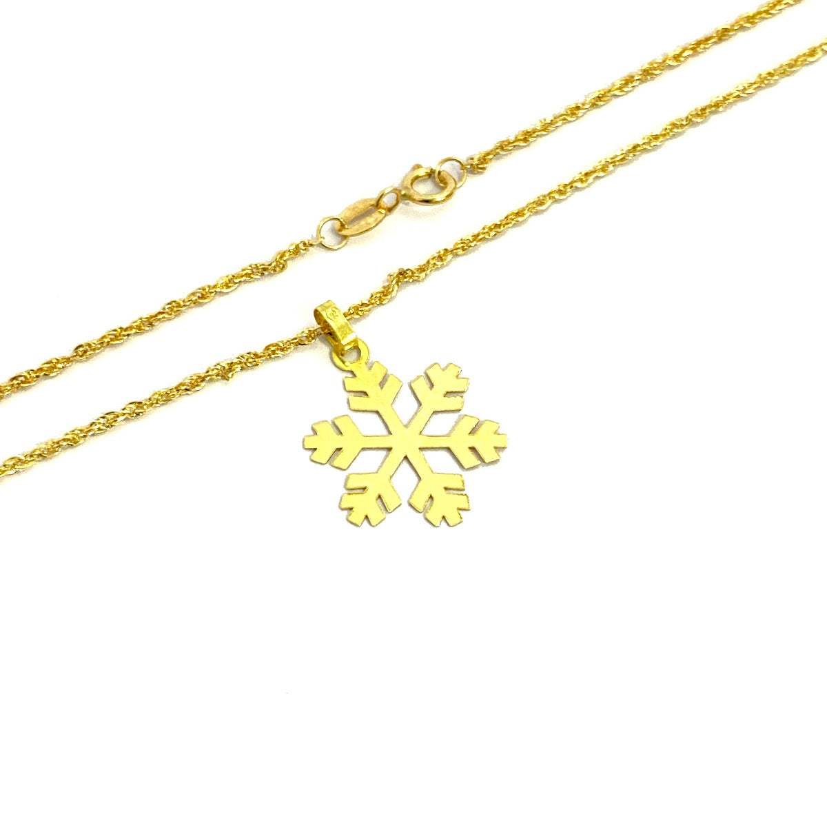 18K Pure Gold Snow Flakes Necklace