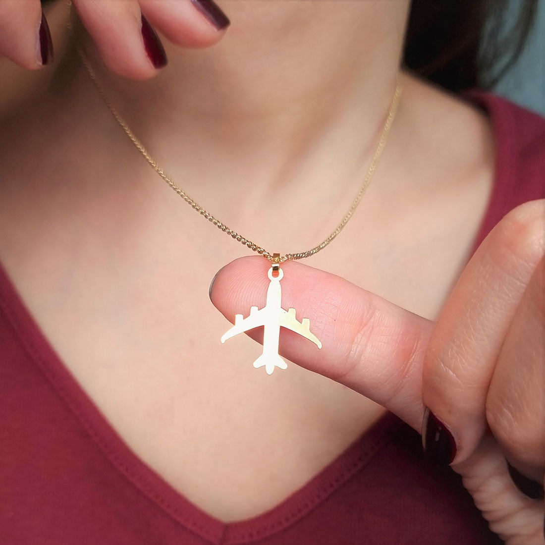 Gold Sliver Plane Necklace Airplane Pendant Necklace Aircraft Chain Layered  Necklace For Women Tiny Dainty Jewelry | Wish