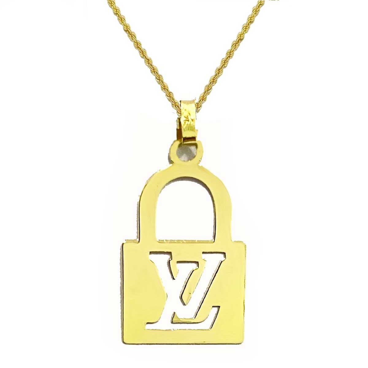 18K Pure Gold Elegant Design Pendant Necklace