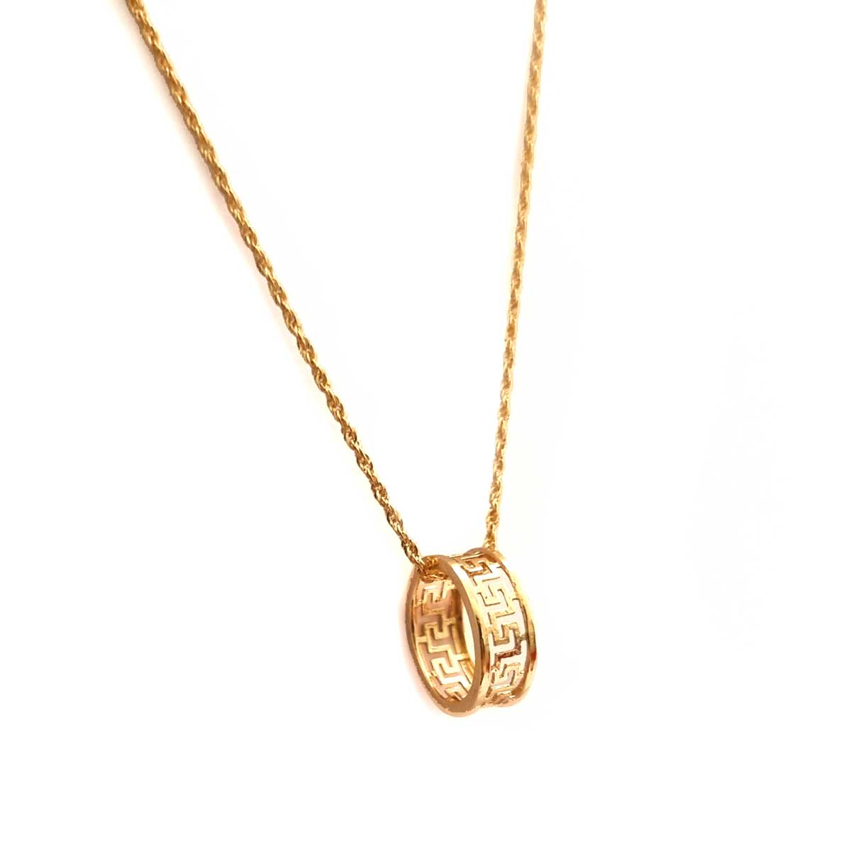 18K Pure Gold Elegant Pendant Necklace