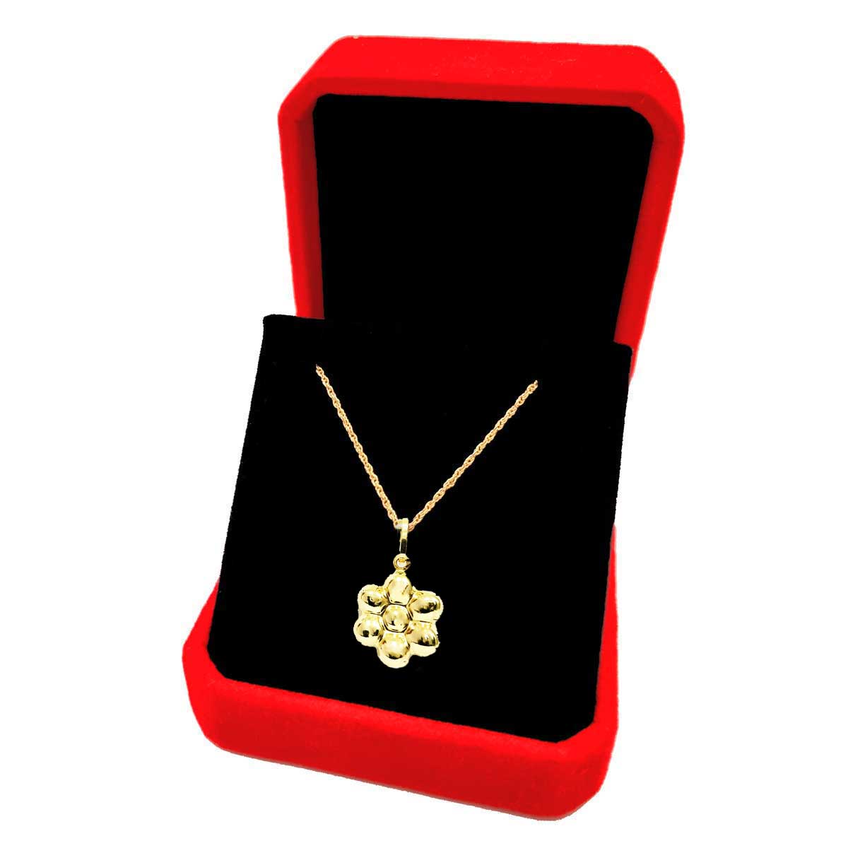 18K Pure Gold Flower Necklace