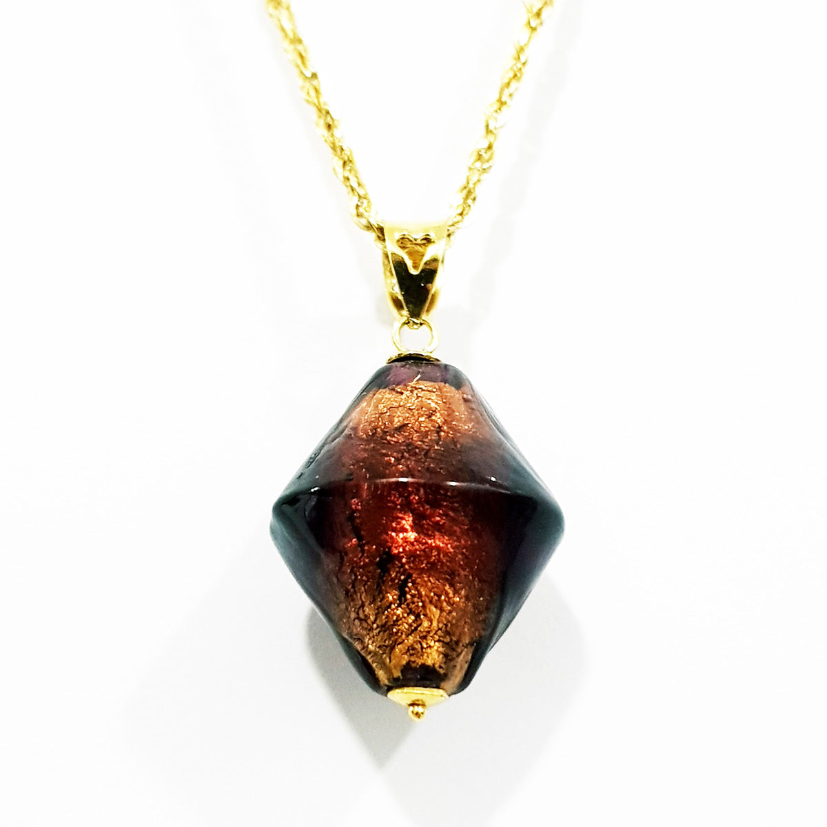 18K Pure Gold Stone Necklace