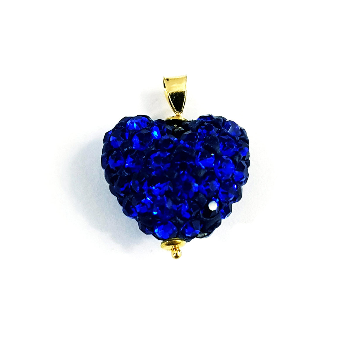 18K Pure Gold Heart Swarski Necklace