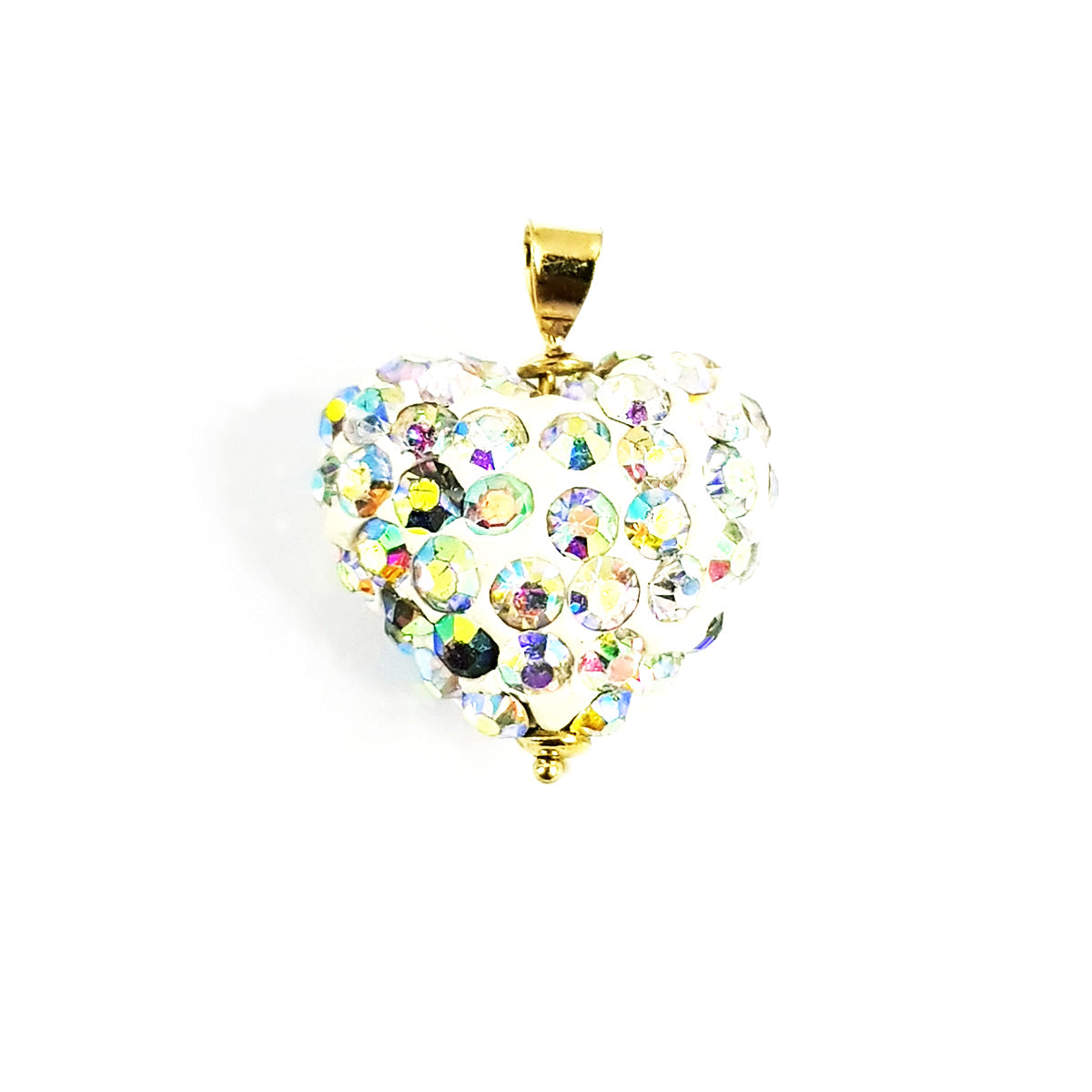 18K Pure Gold Heart Swarski Necklace