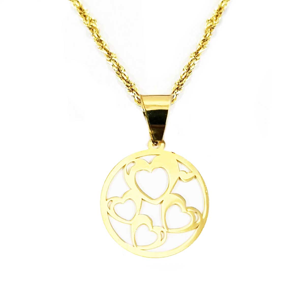 18K Pure Gold Heart Necklace