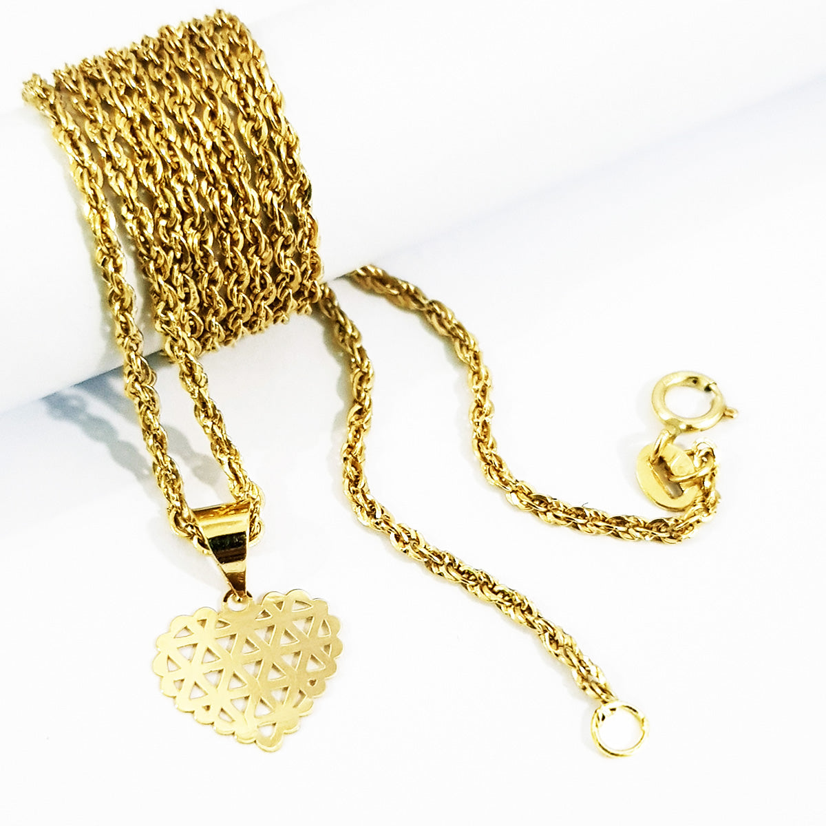 18K Pure Gold Heart Necklace