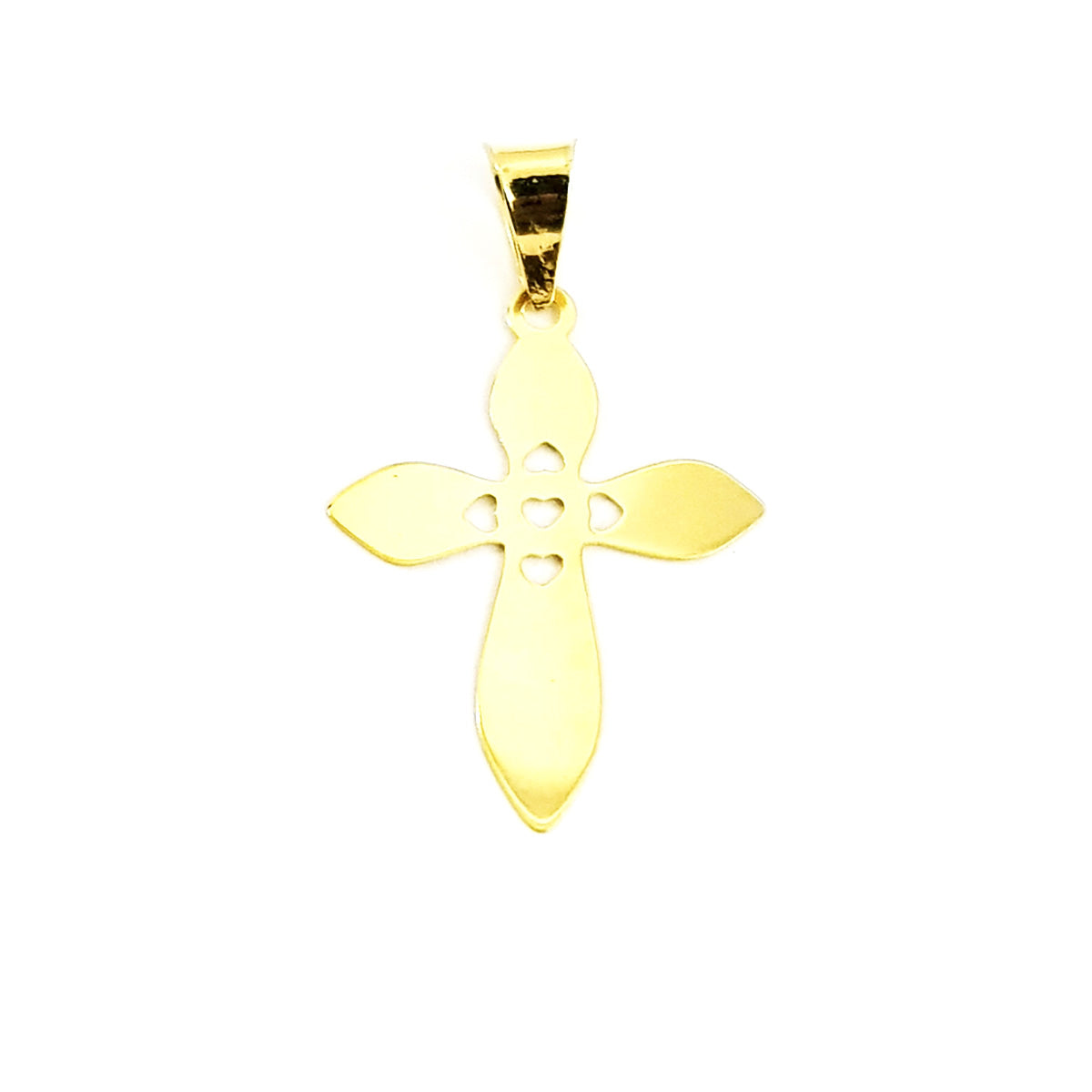 18K Pure Gold Arrow Cross Necklace
