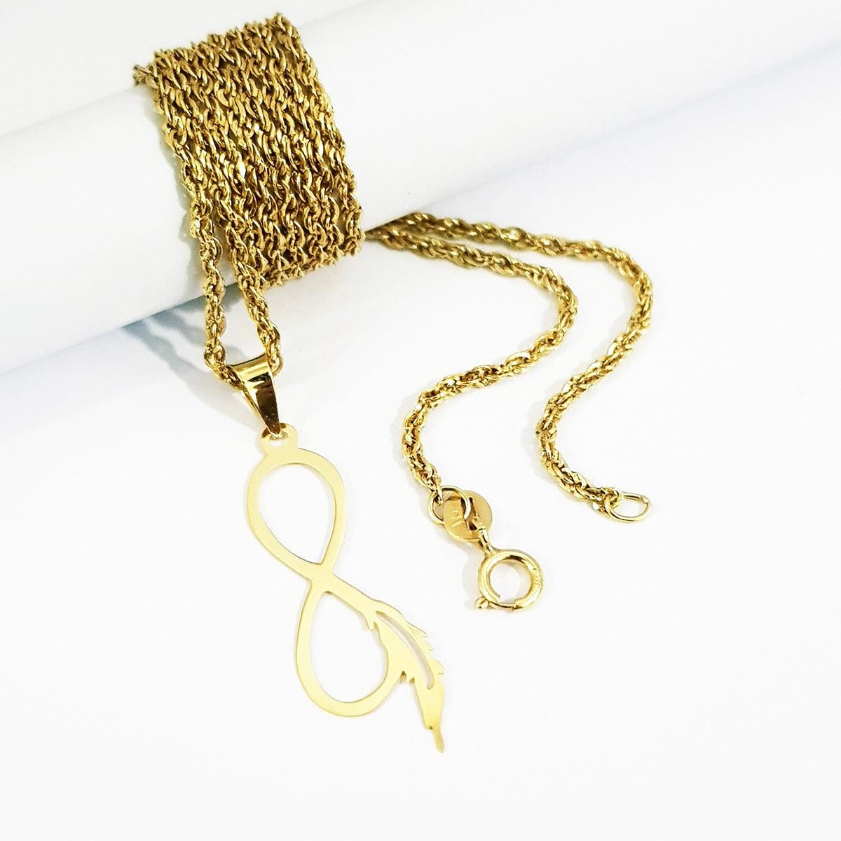 18K Pure Gold Infinity Necklace
