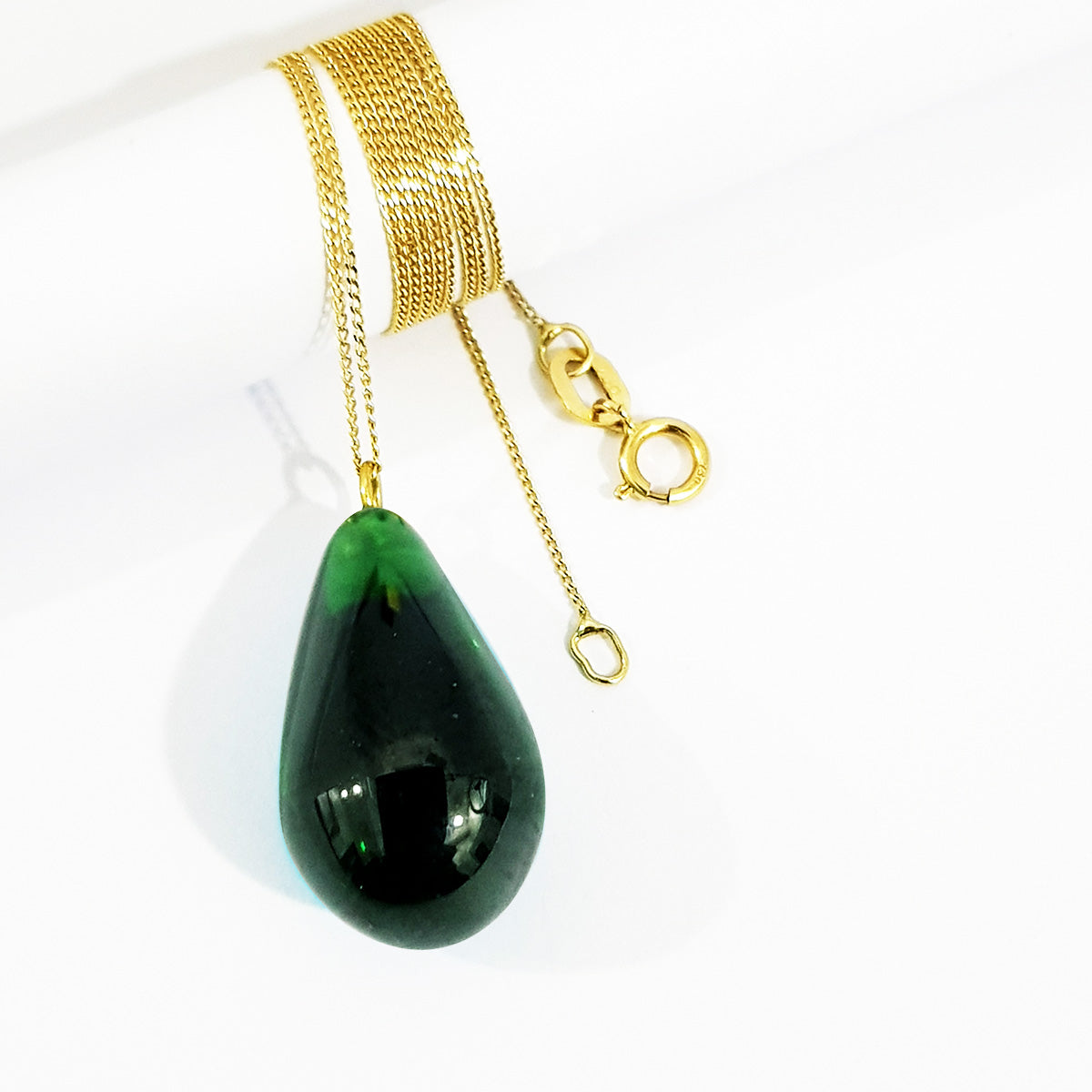 18K Pure Gold Stone Necklace