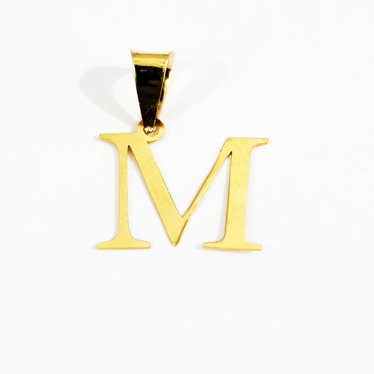 18K Pure Gold Letter M Design Necklace