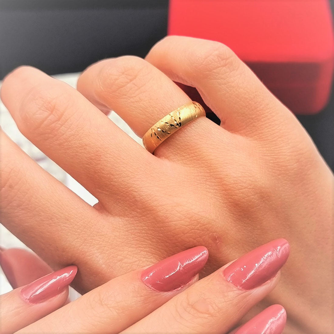 18K Pure Gold Ring