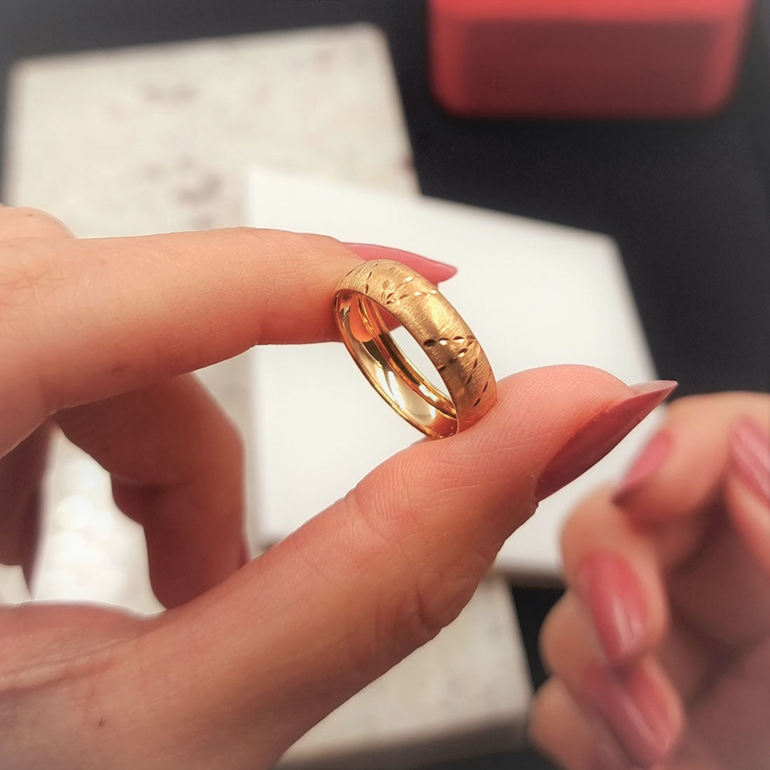 18K Pure Gold Ring