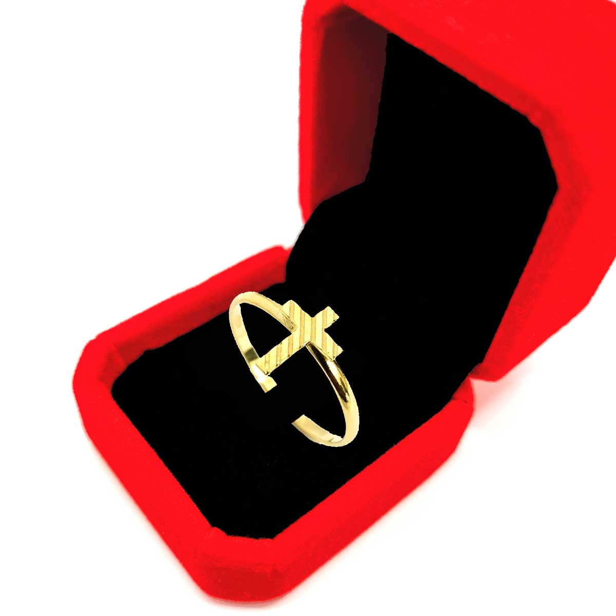 18 Karat Gold Cross Ring