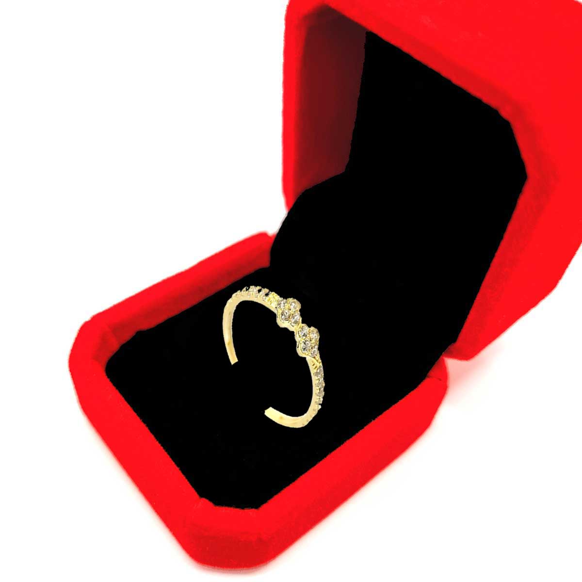 18K Pure Gold Elegant w/ Zircon Stone Design Ring