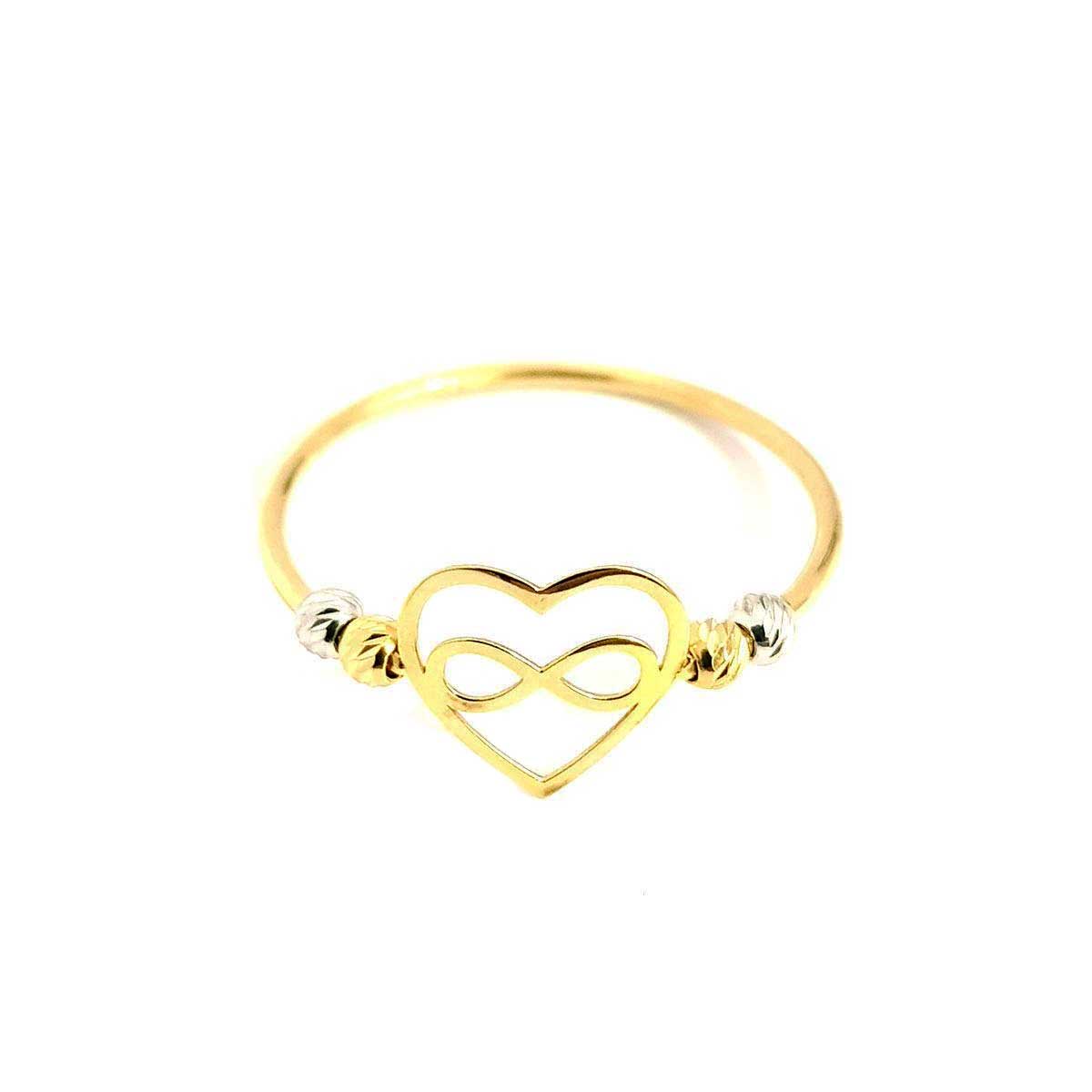 18K Solid Gold Heart Infinity Ring