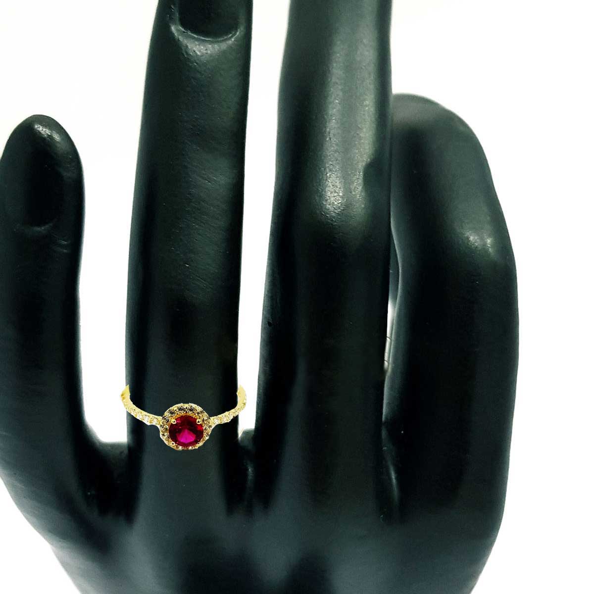 18K Pure Gold Gem Stone Ring