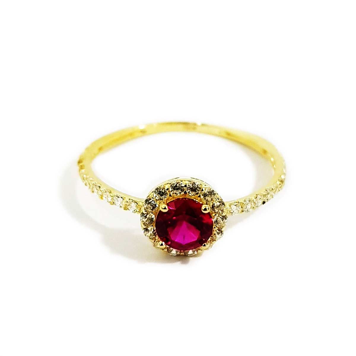 18K Pure Gold Gem Stone Ring