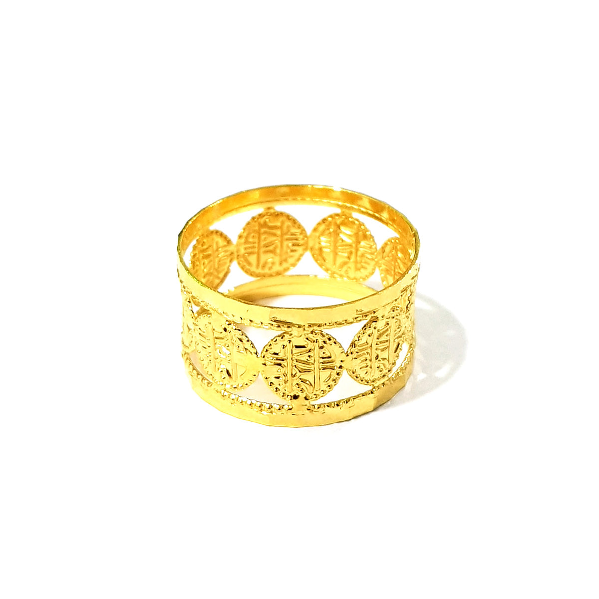 21K Solid Gold Lira Design Ring-7