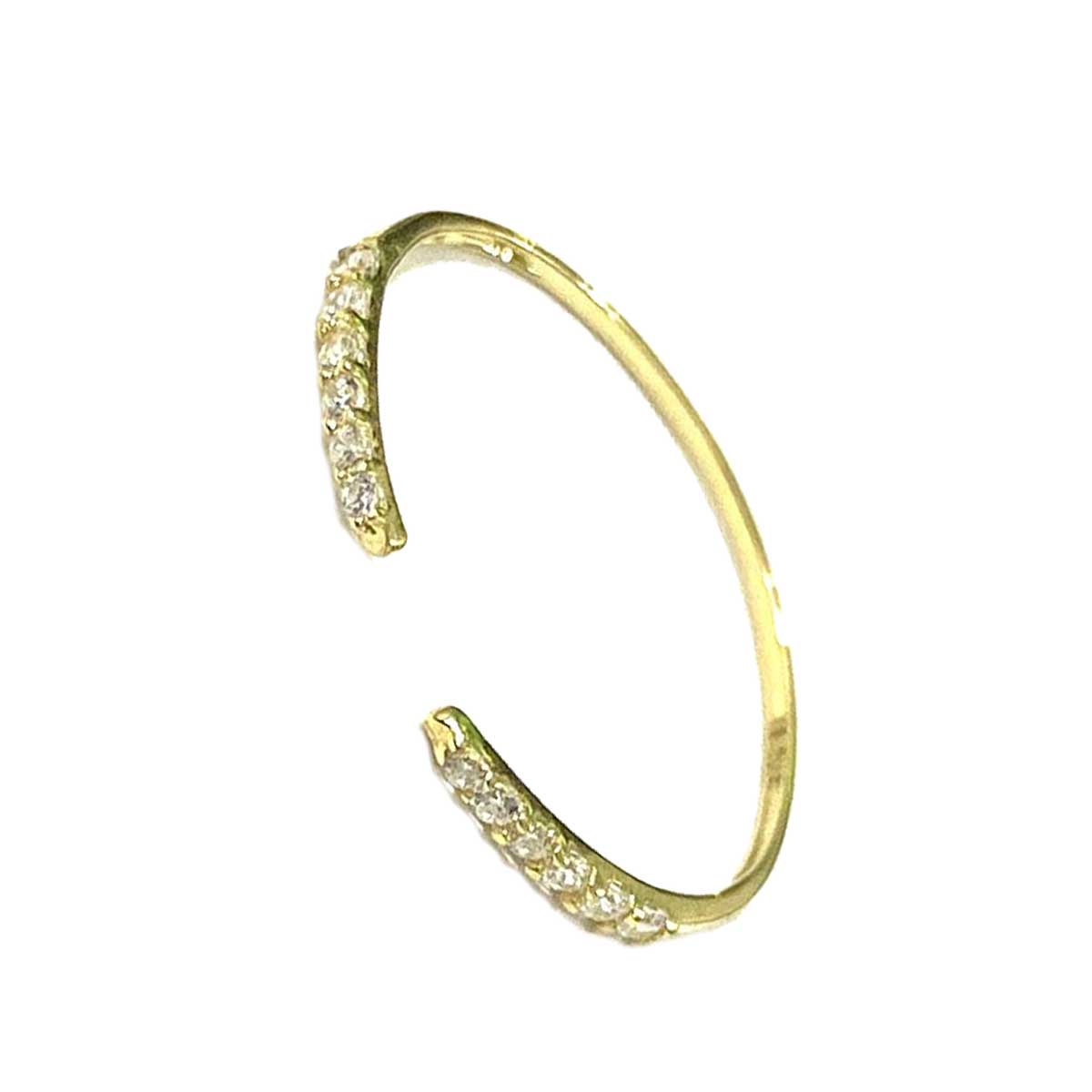 18K Solid Gold Elegant Design w/ Zircon Stone