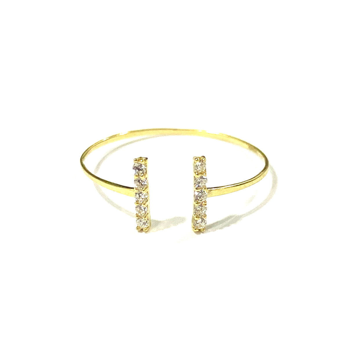 18K Pure Gold Elegant Design w/ Zircon Stone Ring