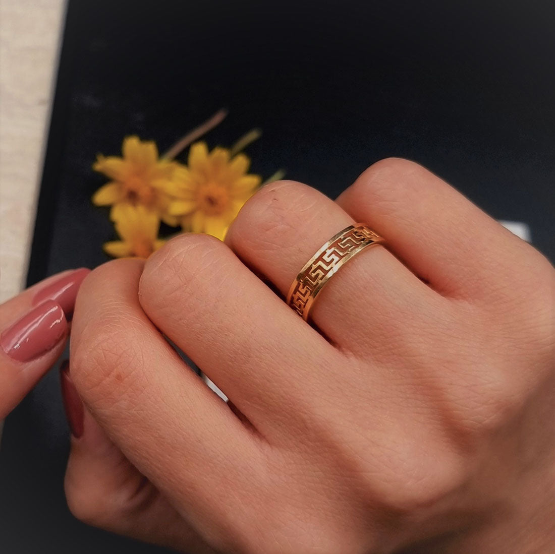 18K Pure Gold Versace Ring | 18K Gold Rings | Engagement Rings