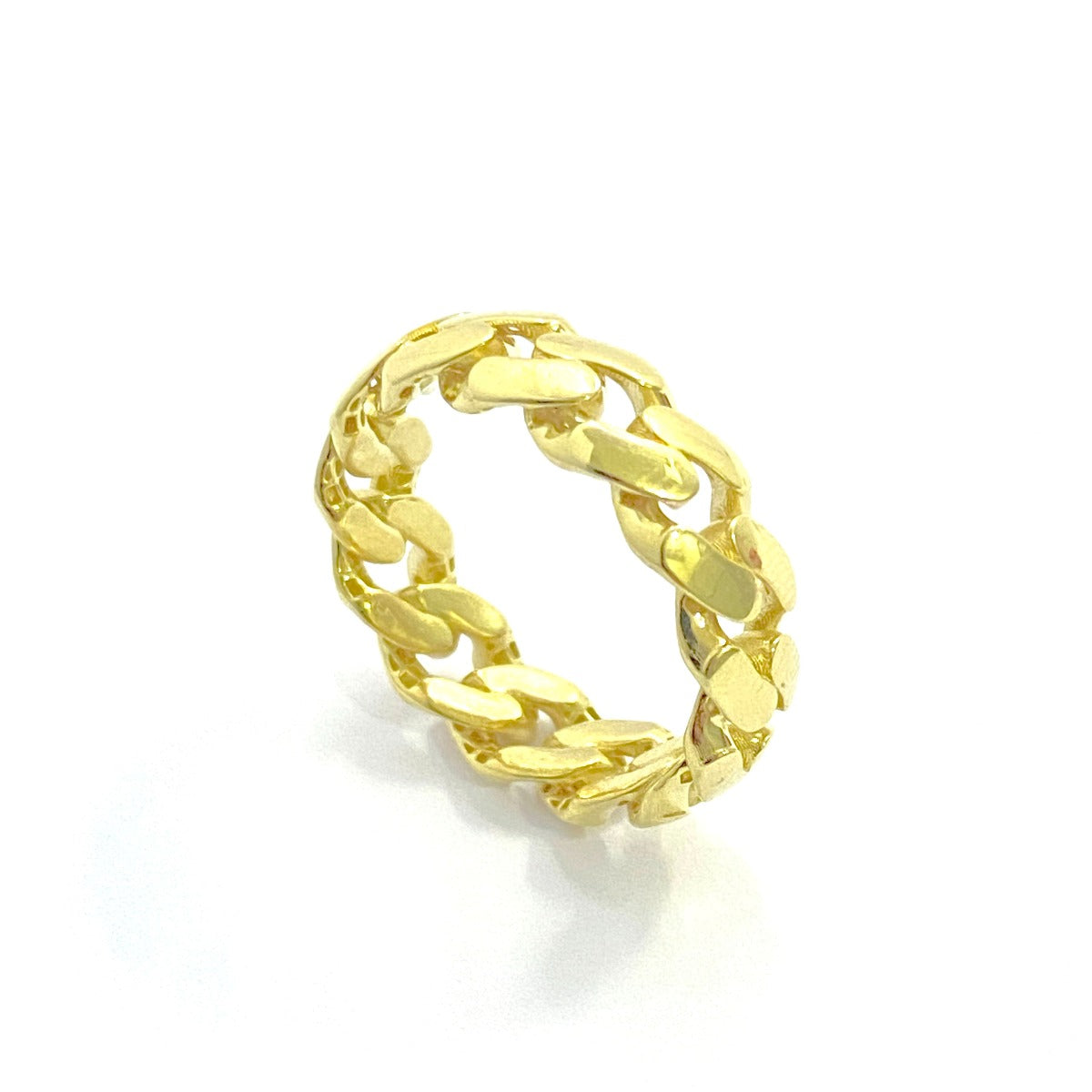 18K Pure Gold Chunky Chain Ring | 18K Gold Rings | Engagement Rings ...