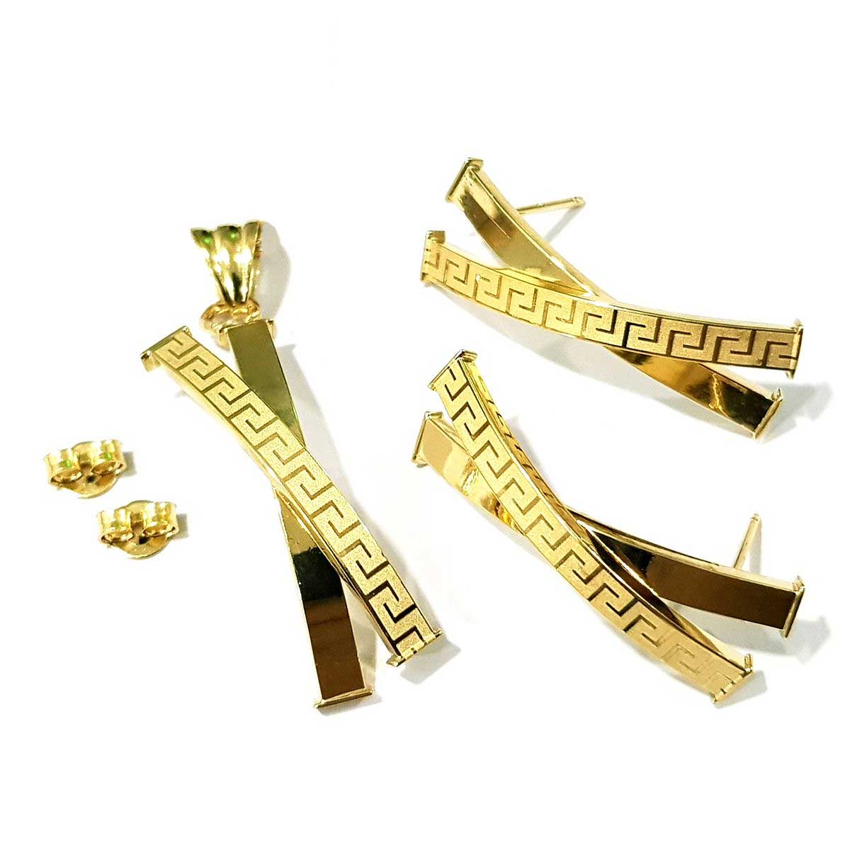 18K Pure Gold Elegant Design Gold Set