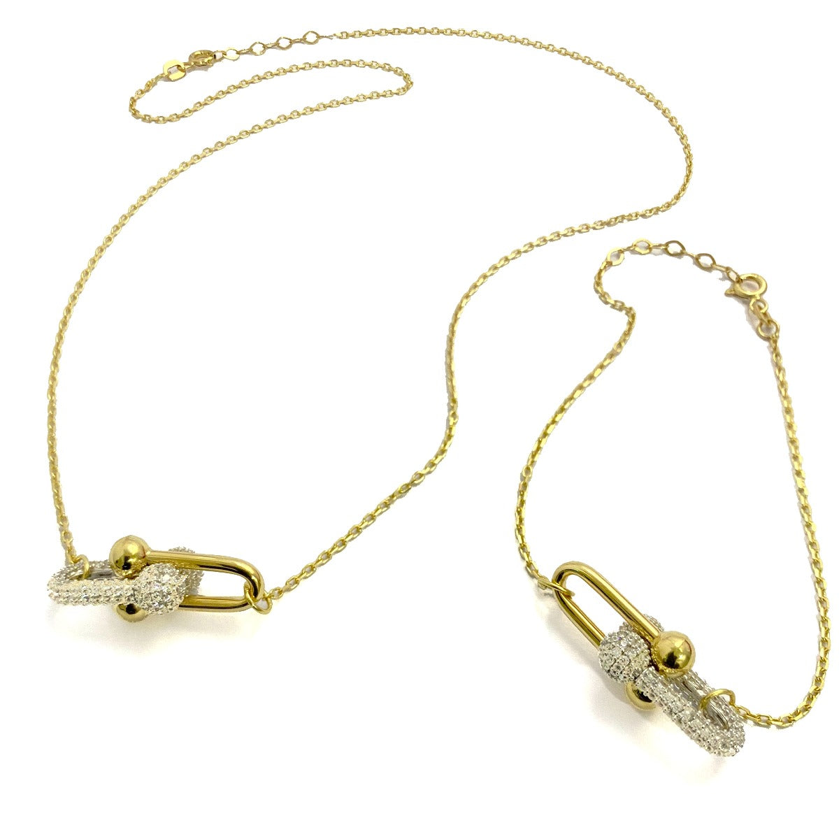 18K Pure Gold Elegant Necklace and Bracelet Set