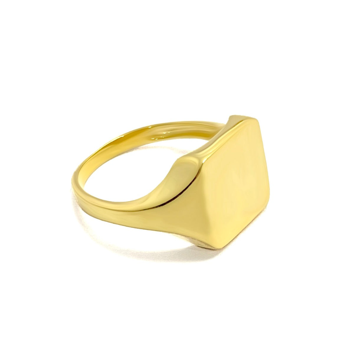 18K Pure Gold Square Signet Design Ring