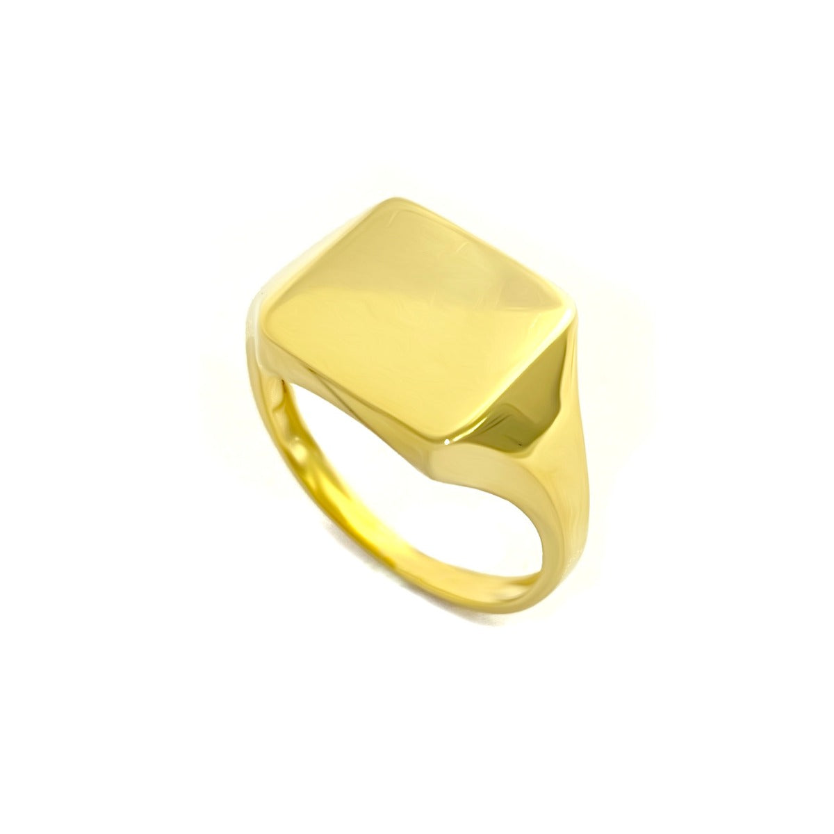 18K Pure Gold Square Signet Design Ring