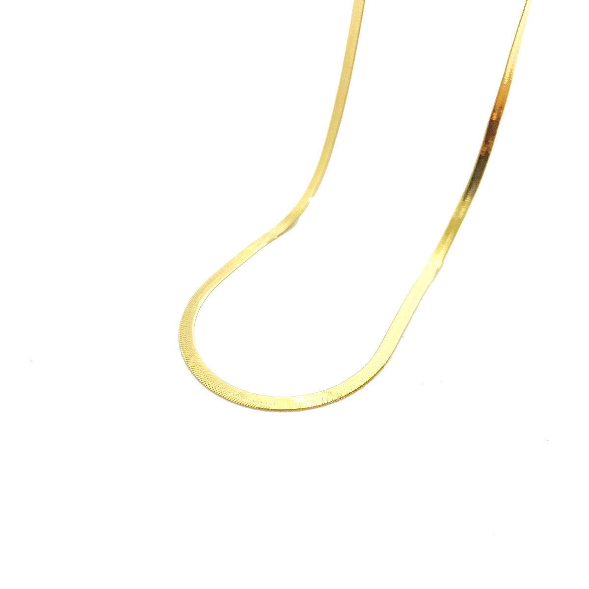 18K Pure Gold Flat Snake Chain Necklace 18K Gold Chain 18K