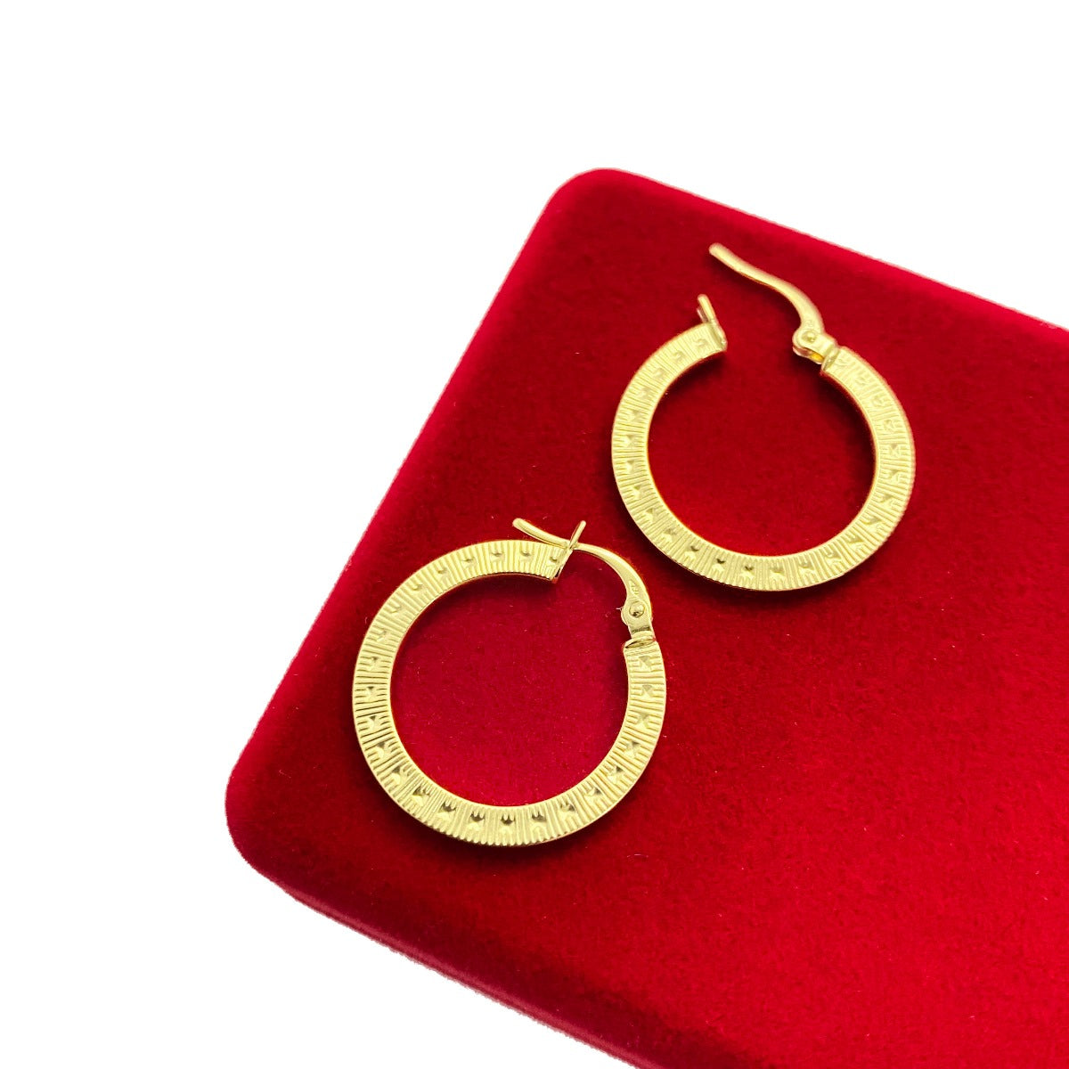 18K Pure Gold Hoop Earrings Design