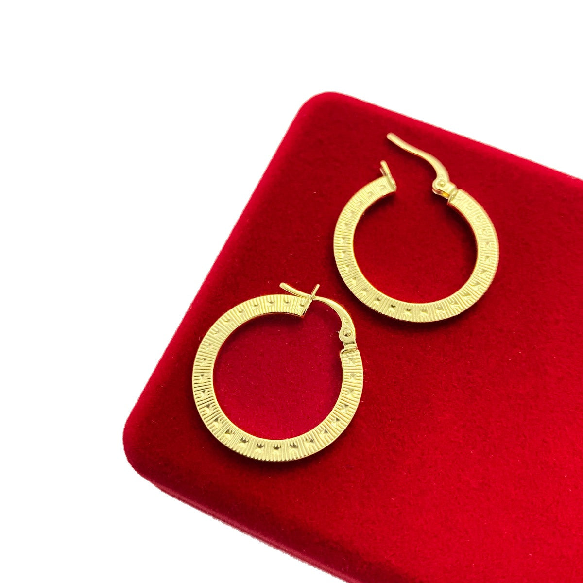 18K Pure Gold Hoop Earrings Earrings For Women 18K Gold Earrings