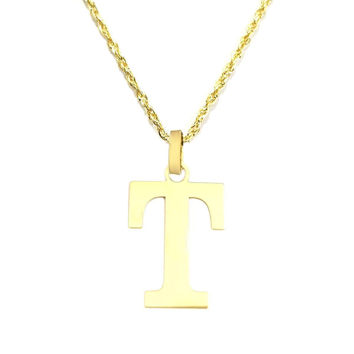 18K Solid Gold Letter Design Necklace