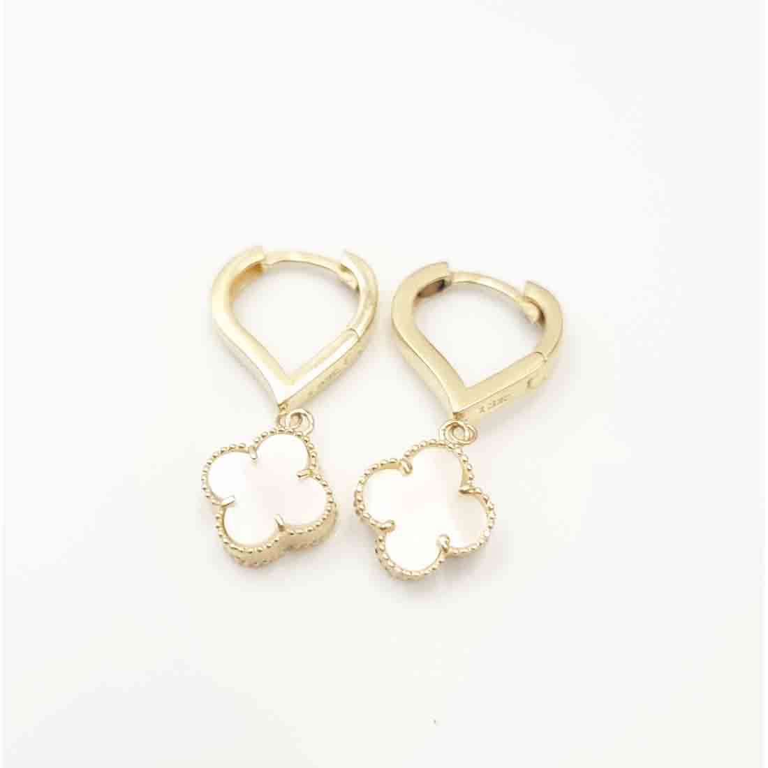 18k Pure Gold Flower Earrings