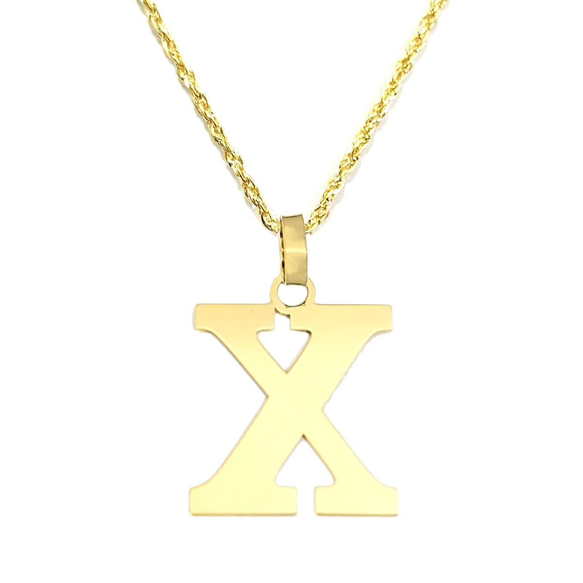 18K Solid Gold Letter Design Necklace